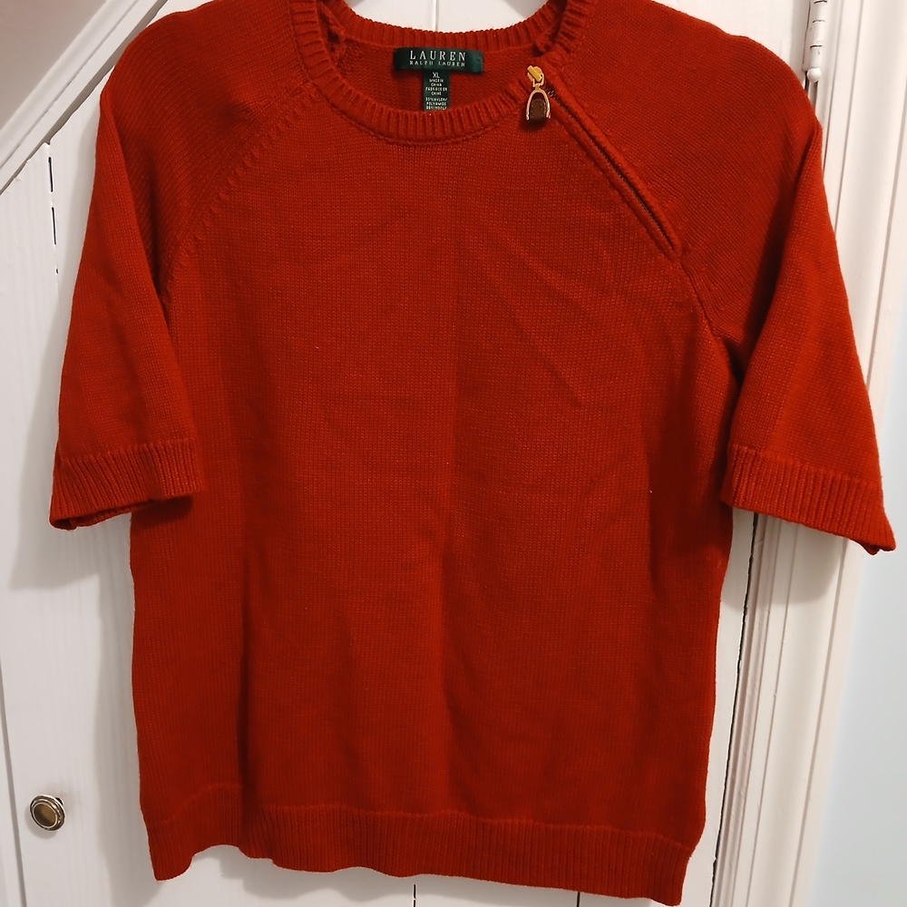 Ralph Lauren Women's Crewneck Sweater in Rich Red